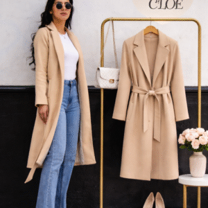 Abrigo largo con cinturón