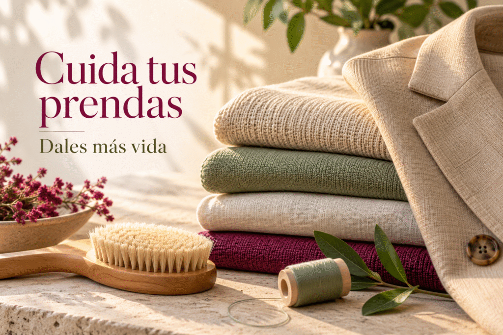 Cuida tus prendas: tejidos doblados, un cepillo y detalles de confección para dar más vida a tu ropa.